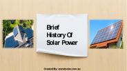 Brief History Of Solar Power