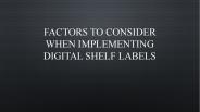 Factors To Consider When Implementing Digital Shelf Labels