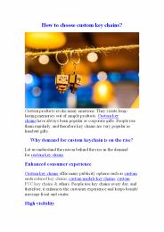 How to choose custom key chains?