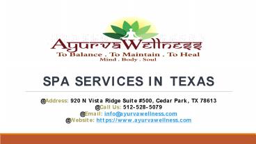 Spa Services In Texas