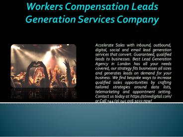 Workers Compensation Leads Generation Services Company