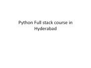 Python Full stack course in Hyderabad