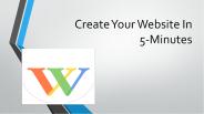 Create your website in 5-minutes