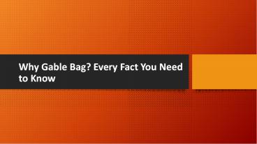 Why Gable Bag Every Fact You Need to Know