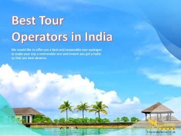 Best Tour Operators in India