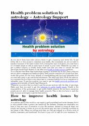Health problem solution by astrology - Astrology Support