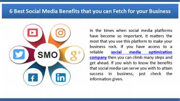 6 Best Social Media Benefits that you can Fetch for your Business
