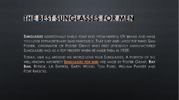 The Best Sunglasses for Men