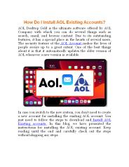 How Do I Install AOL Existing Accounts?