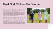 Best Golf Clothes For Women