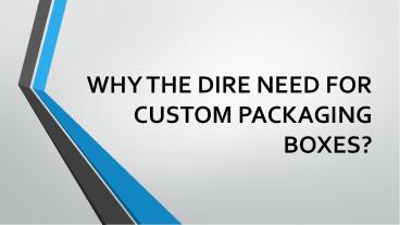 WHY THE DIRE NEED FOR CUSTOM PACKAGING BOXES?