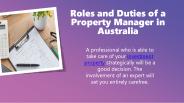 Roles and Duties of a Property Manager in Australia