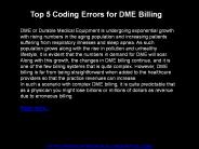 Top 5 Coding Errors For DME Billing