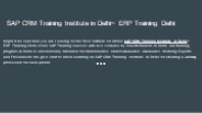 SAP CRM Training Institute in Delhi