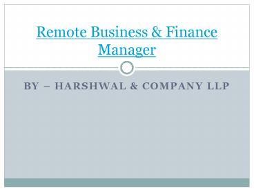 Remote Business & Finance Manager Services in the USA – HCLLP