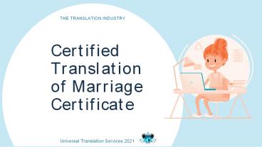certified translation of marriage certificate