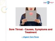 Sore Throat - Causes, Symptoms and Treatment