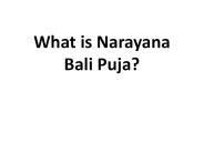 What is Narayana Bali Puja?