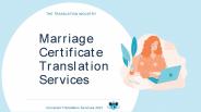 Marriage Certificate Translation Services
