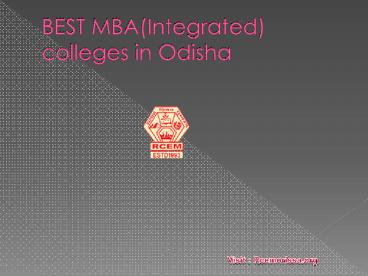 BEST MBA(Integrated) colleges in odisha
