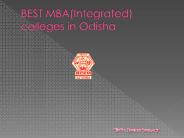 BEST MBA(Integrated) colleges in odisha