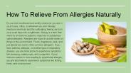 How To Relieve From Allergies Naturally