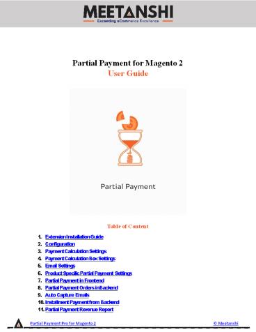 Magento 2 Partial Payment