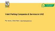 Valet Parking Companies & Services in UAE