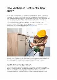 How Much Does Pest Control Cost 2022?