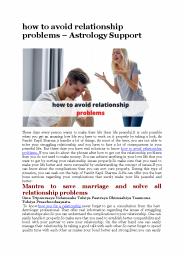 how to avoid relationship problems - Astrology Support
