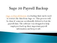 Sage 50 Payroll Backup Instructions
