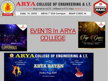 Events In Arya Colelege Jaipur