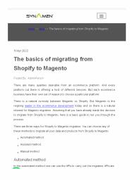 Basics of migrating from Shopify to Magento