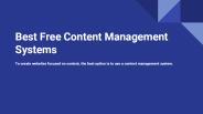 Best Free Content Management Systems