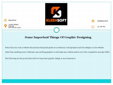 Some Important Things Of Graphic Designing