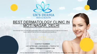 One of the best Dermatology & Skin Clinic In Moti Nagar, Delhi (1)