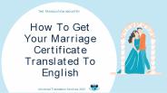 How To Get Your Marriage Certificate Translated To English?