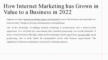 How Internet Marketing has Grown in Value to a Business in 2022