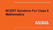 NCERT Solutions For Class 8 Mathematics