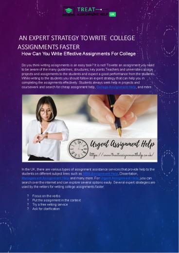 An Expert Strategy To Write College Assignments Faster (1)