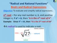 Radical and Rational Functions