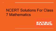 NCERT Solutions For Class 7 Mathematics
