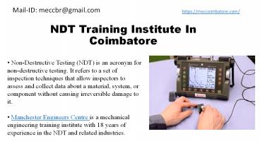 NDT Course Online In Coimbatore