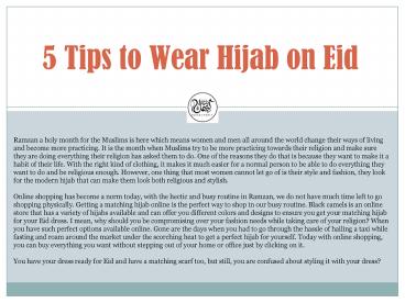 5 Tips to Wear Hijab on Eid
