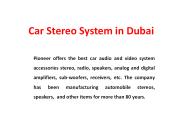 Car Stereos System in Dubai