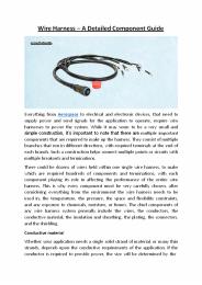 Wire Harness – A Detailed Component Guide