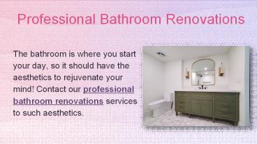 Professional Bathroom Renovations