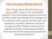 Tile Contractor Menlo Park CA