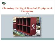 Choosing the Right Baseball Equipment Company