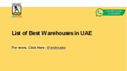 List of Best Warehouses in UAE